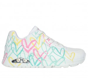 White Skechers Jgoldcrown: Uno - Changed Love Women's Sneakers | BCJH-48012