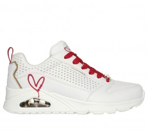 White Skechers Jgoldcrown: Uno - Lone Hearted Women's Sneakers | LRQP-25847