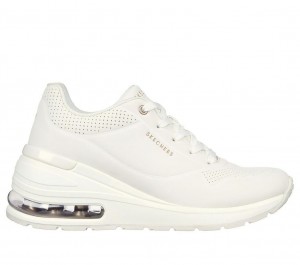 White Skechers Million Air - Elevated Air Women's Walking Shoes | CDIG-98710