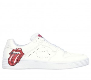 White Skechers Mn X Rolling Stones: Palmilla - Rs Marquee Men's Walking Shoes | BZOU-73541