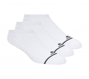 White Skechers No Show Premium Basic - 3 Pack Women's Socks | PKDM-71650