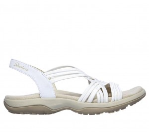 White Skechers Reggae Slim - Simply Stretch Women's Sandals | FVPJ-90241