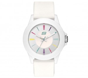 White Skechers Rosencrans Midsize Women's Watch | QPKG-27169