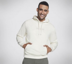 White Skechers Skech-sweats Incognito Men's Hoodie | HCGM-79014