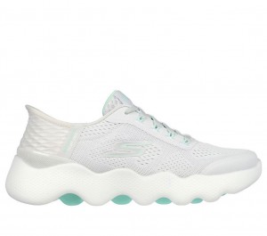 White Skechers Slip-ins: Go Walk Massage Fit Women's Sneakers | MJNR-89467