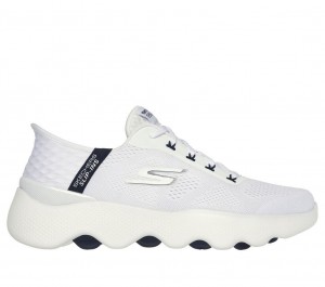 White Skechers Slip-ins: Go Walk Massage Fit Men's Sneakers | PCBS-86579