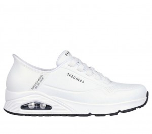 White Skechers Slip-ins: Uno - Easy Air Men's Sneakers | BWYX-09472