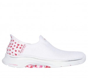 White Skechers Slip-ins X Jgoldcrown: Go Walk 7 Women's Sneakers | ALQD-67815