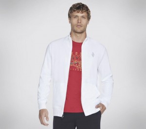 White Skechers The Hoodless Hoodie Go Walk Everywhere Men's Jackets | XPZO-94183