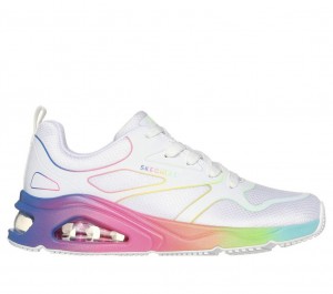 White Skechers Tres-air Uno - Rainbow Roads Women's Sneakers | IDNX-47962