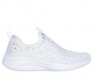 White Skechers Ultra Flex 3.0 - Glam Night Women's Sneakers | QMFG-40729