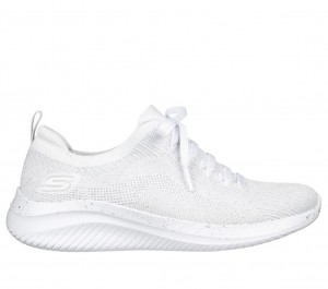 White Skechers Ultra Flex 3.0 - Let's Dance Women's Sneakers | IERX-96043