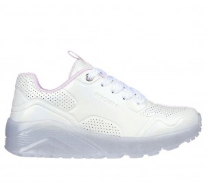 White Skechers Uno Ice - Prism Luxe Girls' Sneakers | CRQE-70234