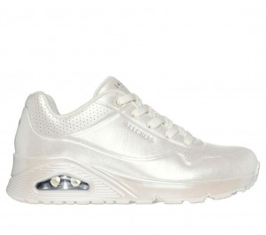 White Skechers Uno - Pearl Princess Women's Sneakers | IKWL-87321