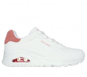 White Skechers Uno - Pop Back Women's Sneakers | DAJR-34658