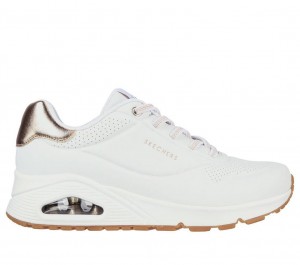 White Skechers Uno - Shimmer Away Women's Sneakers | LDHJ-87629