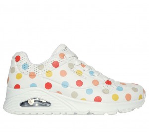 White Skechers Uno - Spotted Air Women's Sneakers | QPIG-48153