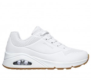 White Skechers Uno - Stand On Air Women's Sneakers | YKRW-24318