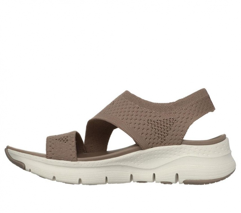 Beige Skechers Arch Fit - Brightest Day Women's Sandals | ZQNG-92160