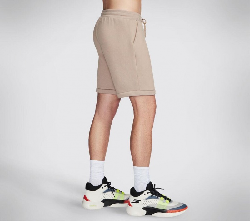 Beige Skechers Basketball: Performance Fleece Men's Shorts | NVCR-20536