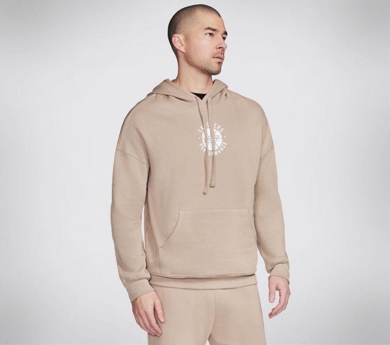 Beige Skechers Basketball: Performance Men's Hoodie | CUOG-56832