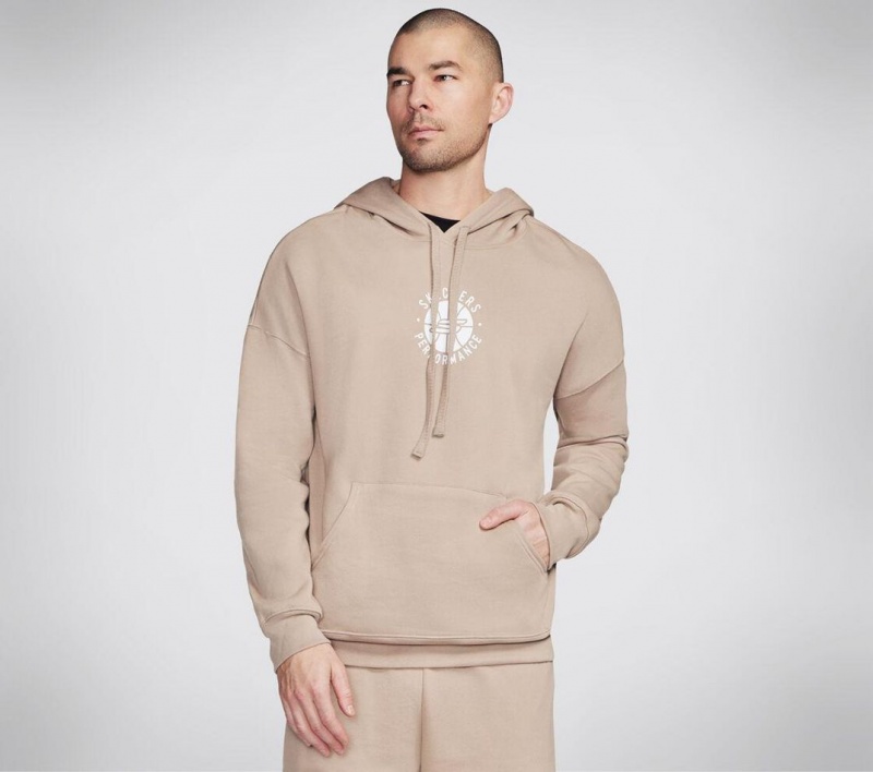 Beige Skechers Basketball: Performance Men's Hoodie | CUOG-56832