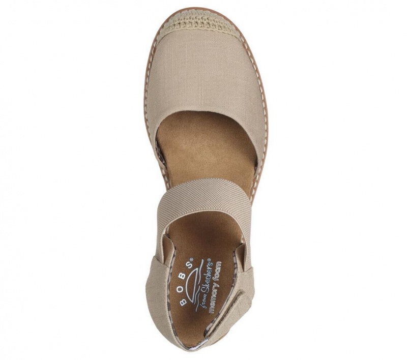 Beige Skechers Bobs Desert Kiss - Sun Shining Women's Sandals | LSOJ-06235