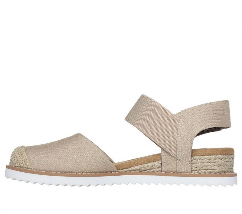 Beige Skechers Bobs Desert Kiss - Sun Shining Women's Sandals | LSOJ-06235