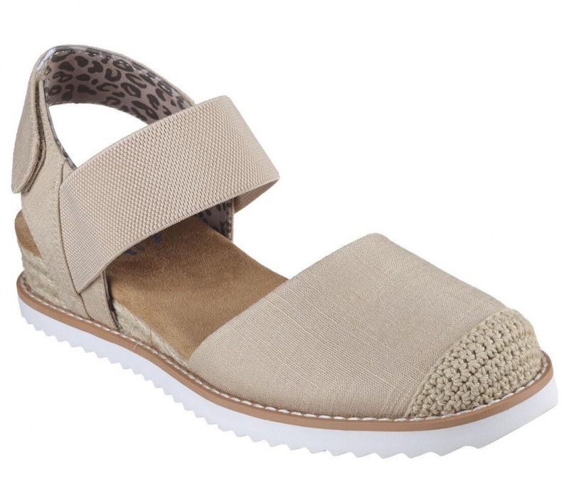 Beige Skechers Bobs Desert Kiss - Sun Shining Women's Sandals | LSOJ-06235