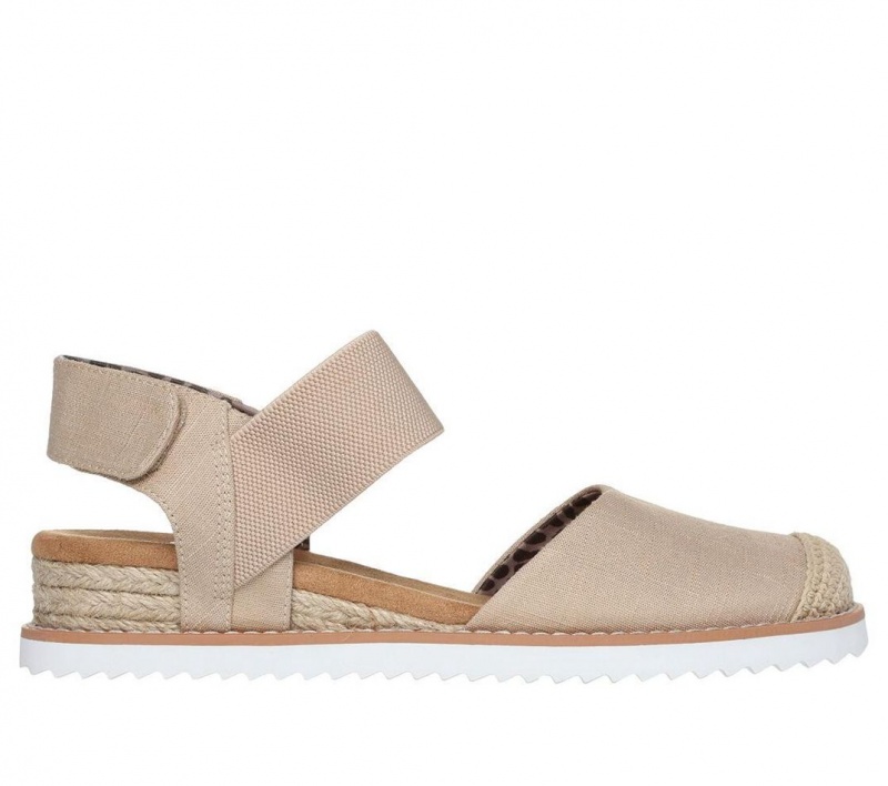 Beige Skechers Bobs Desert Kiss - Sun Shining Women\'s Sandals | LSOJ-06235