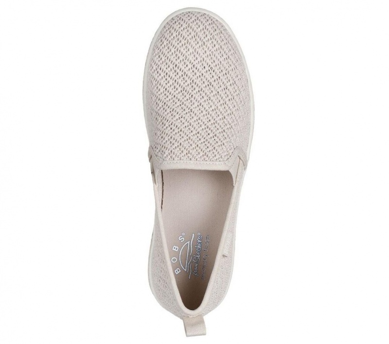 Beige Skechers Bobs Flexpadrille Luxe - Summer Sky Women's Flats | BROH-41507