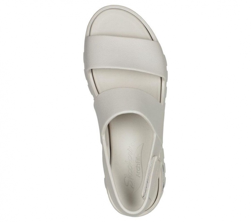 Beige Skechers Foamies: Arch Fit Footsteps - Day Dream Women's Sandals | HKIQ-95807