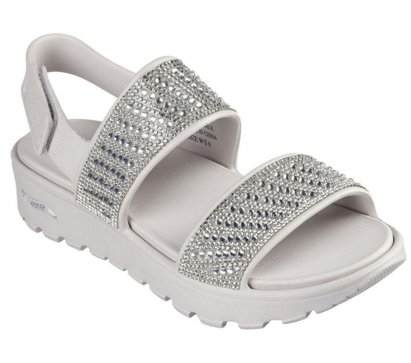 Beige Skechers Foamies: Arch Fit Footsteps - Enchant Women's Sandals | SRTF-97386