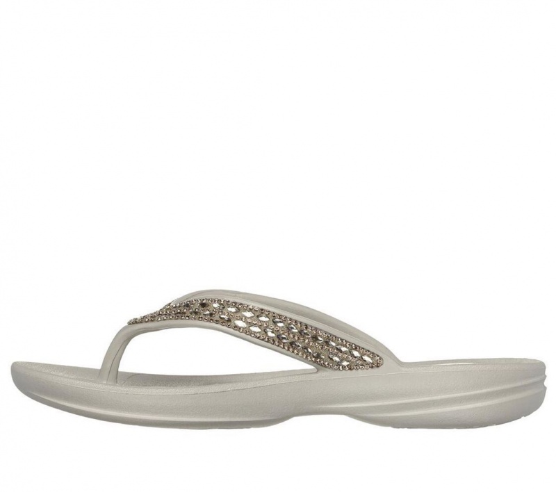 Beige Skechers Foamies: Glitzy Women's Sandals | PAEO-04925