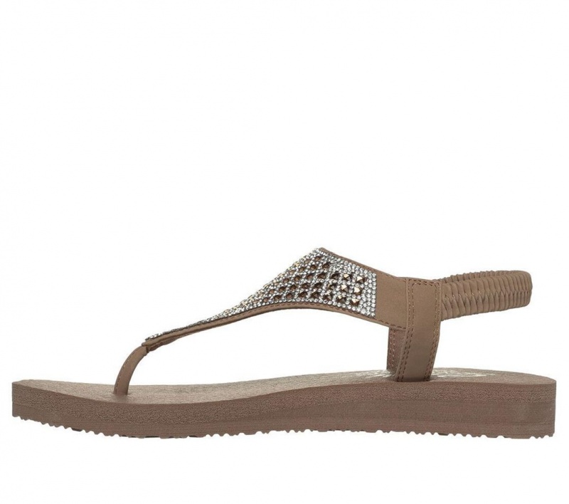 Beige Skechers Meditation - Rockstar Women's Sandals | GJXA-83427