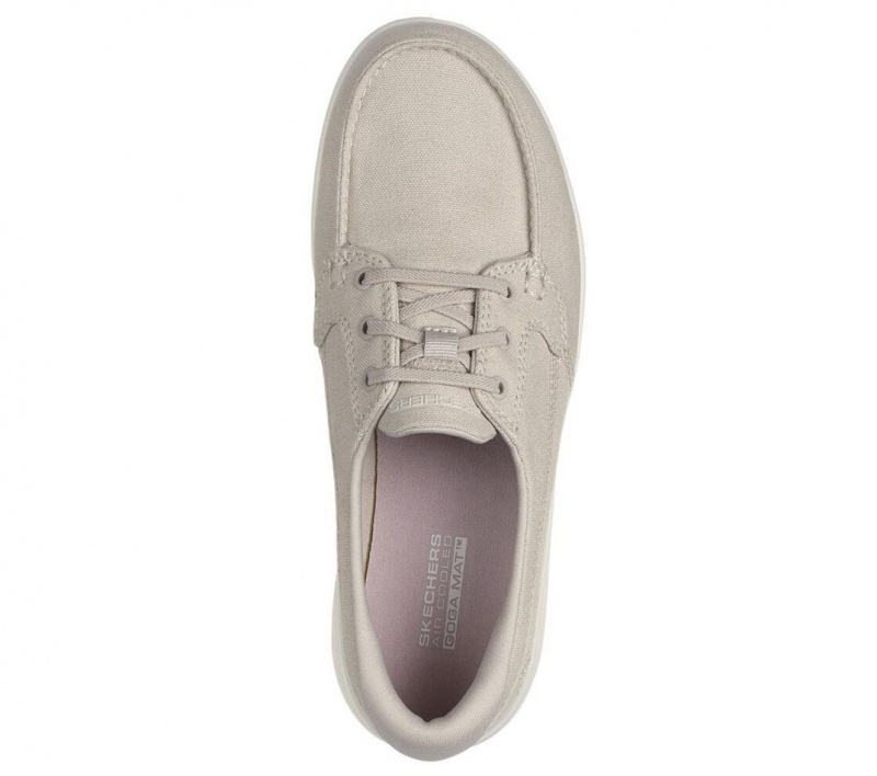 Beige Skechers On The Go Flex - Catalina Women's Boat Shoes | IUSO-56148