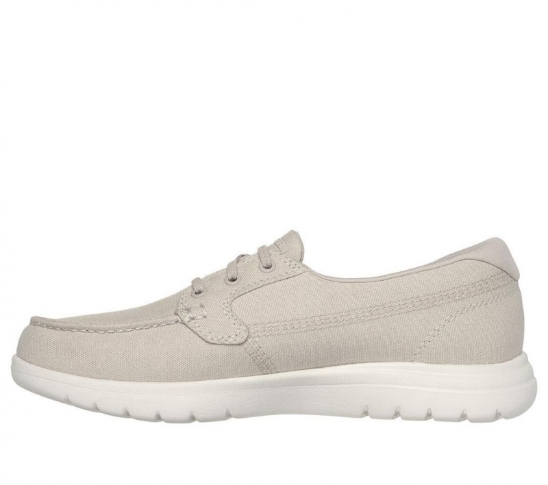 Beige Skechers On The Go Flex - Catalina Women's Boat Shoes | IUSO-56148