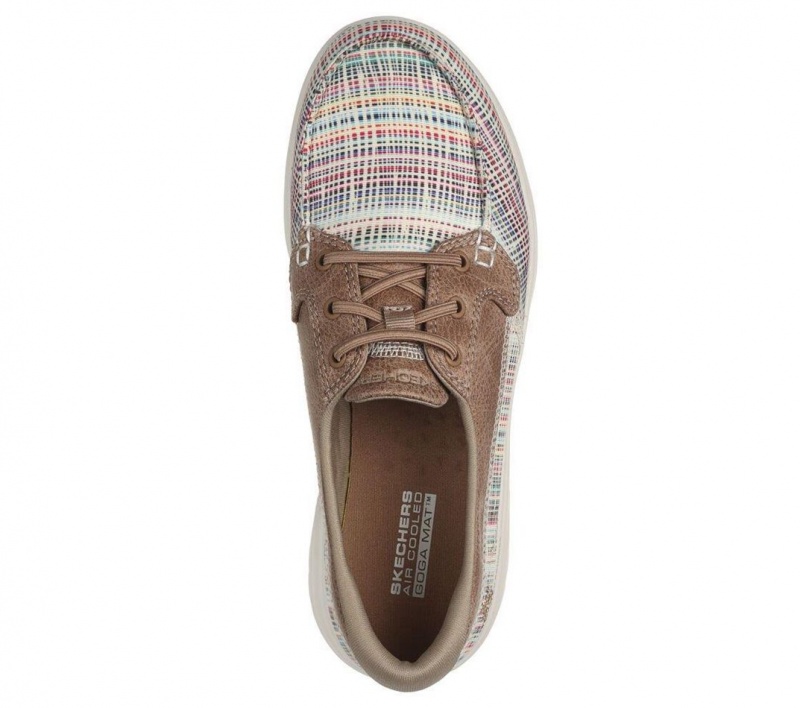 Beige Skechers On The Go Flex - Palmera Women's Boat Shoes | TWVL-07239