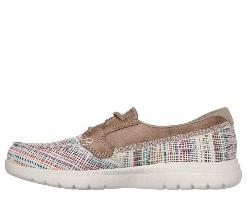 Beige Skechers On The Go Flex - Palmera Women's Boat Shoes | TWVL-07239