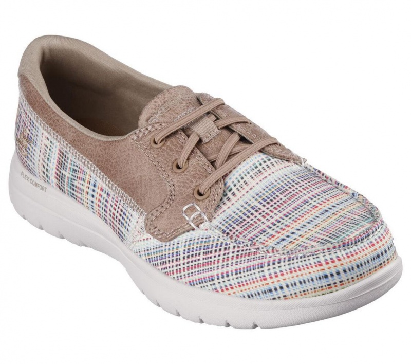 Beige Skechers On The Go Flex - Palmera Women's Boat Shoes | TWVL-07239