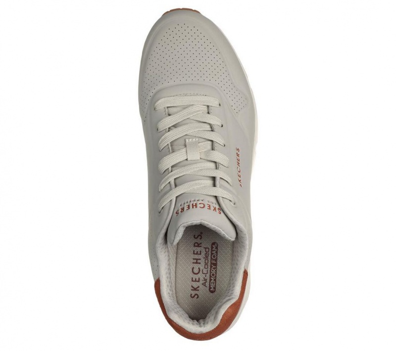 Beige Skechers Uno - Suited On Air Men's Sneakers | NRXI-26198