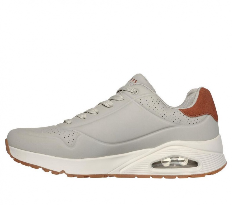 Beige Skechers Uno - Suited On Air Men's Sneakers | NRXI-26198