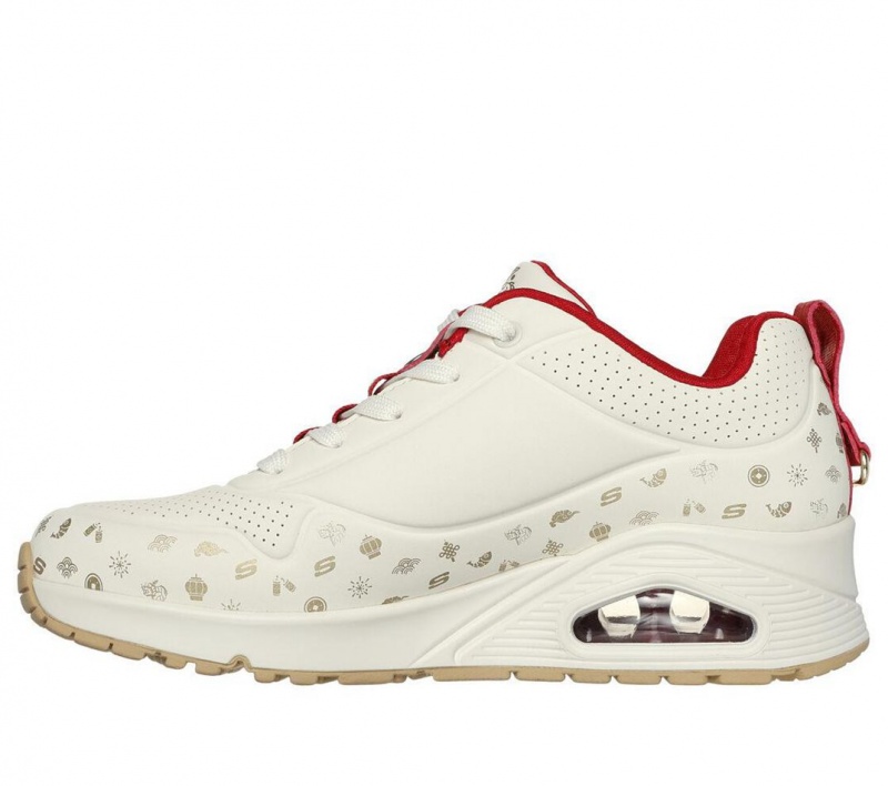 Beige Skechers Uno - Year Of The Dragon Women's Sneakers | OHFG-52894