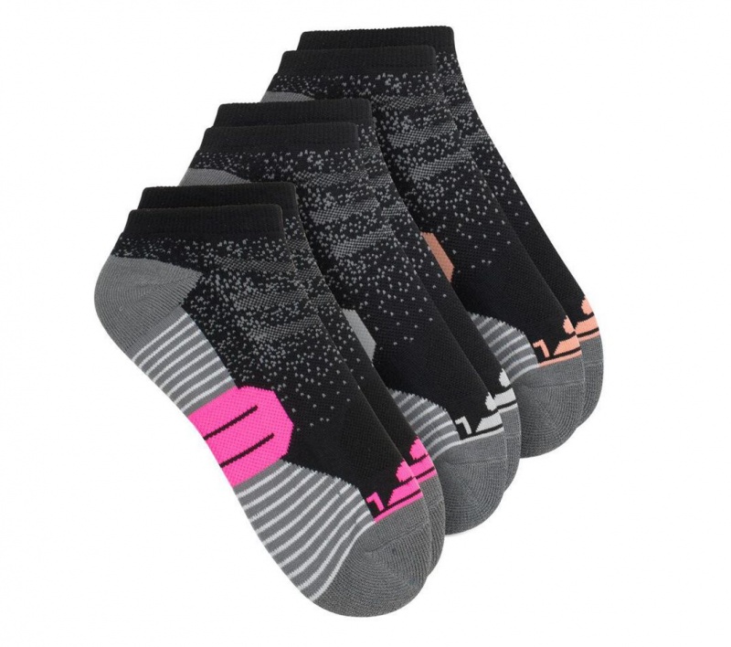 Black Skechers 3 Pack Low Cut Half Terry Women's Socks | BIDJ-37652