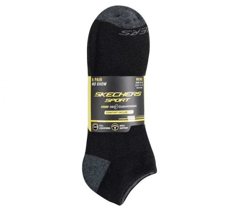 Black Skechers 6 Pack Walking Low Cut Women's Socks | TGOQ-51234