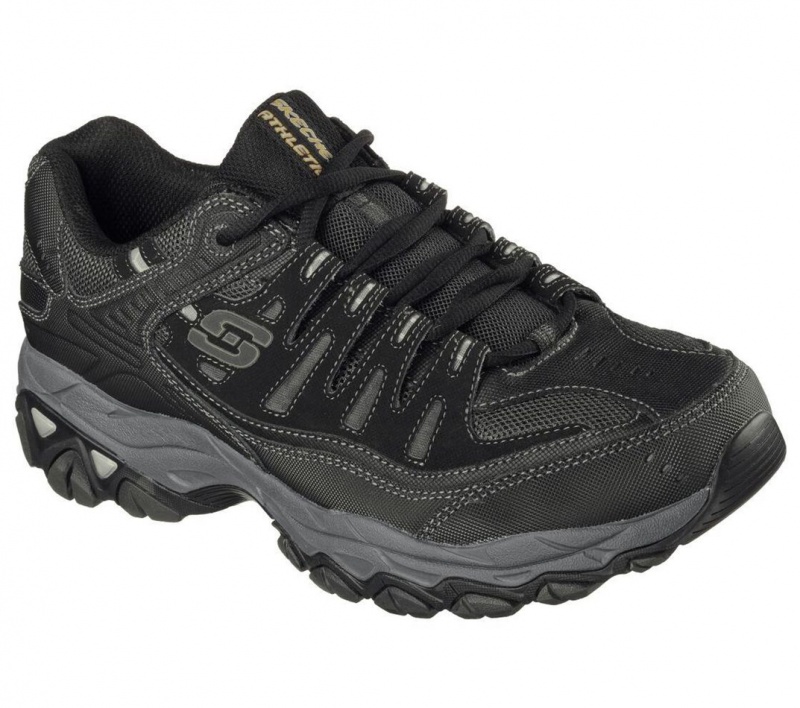 Black Skechers After Burn - Memory Fit Men's Sneakers | QDCT-91702