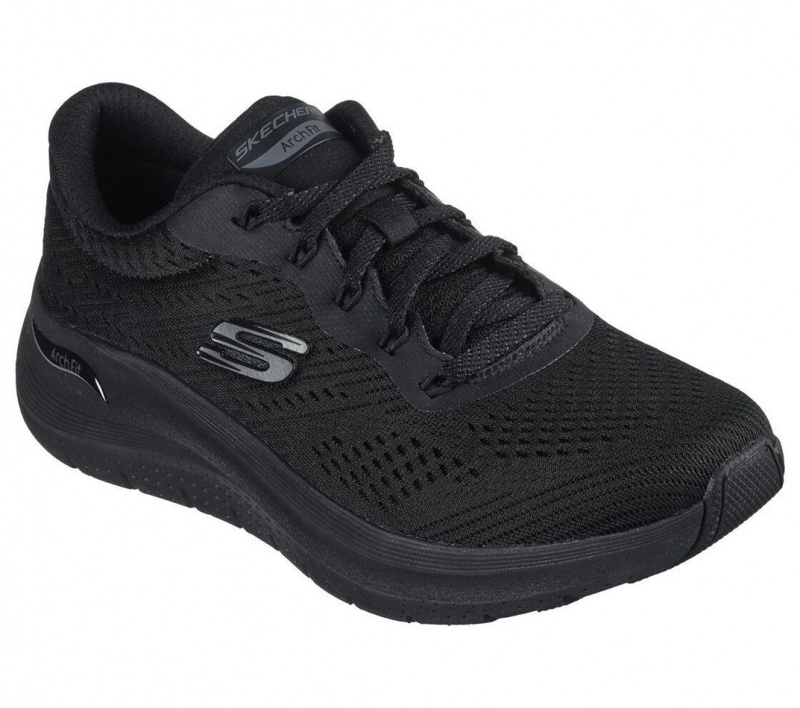 Black Skechers Arch Fit 2.0 - Big League Women's Sneakers | NDFC-83160