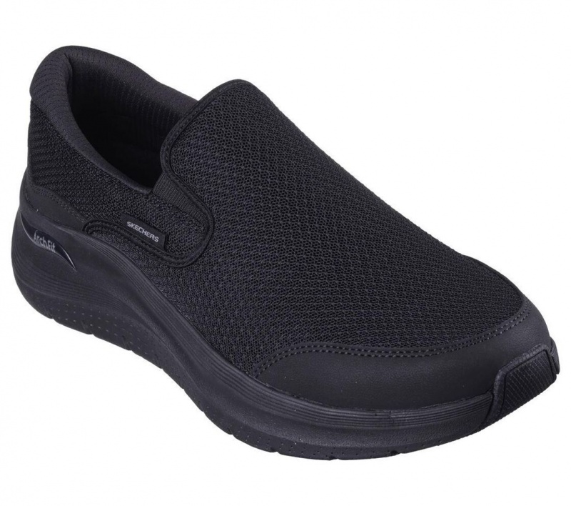 Black Skechers Arch Fit 2.0 - Vallo Men's Sneakers | NHGJ-18496