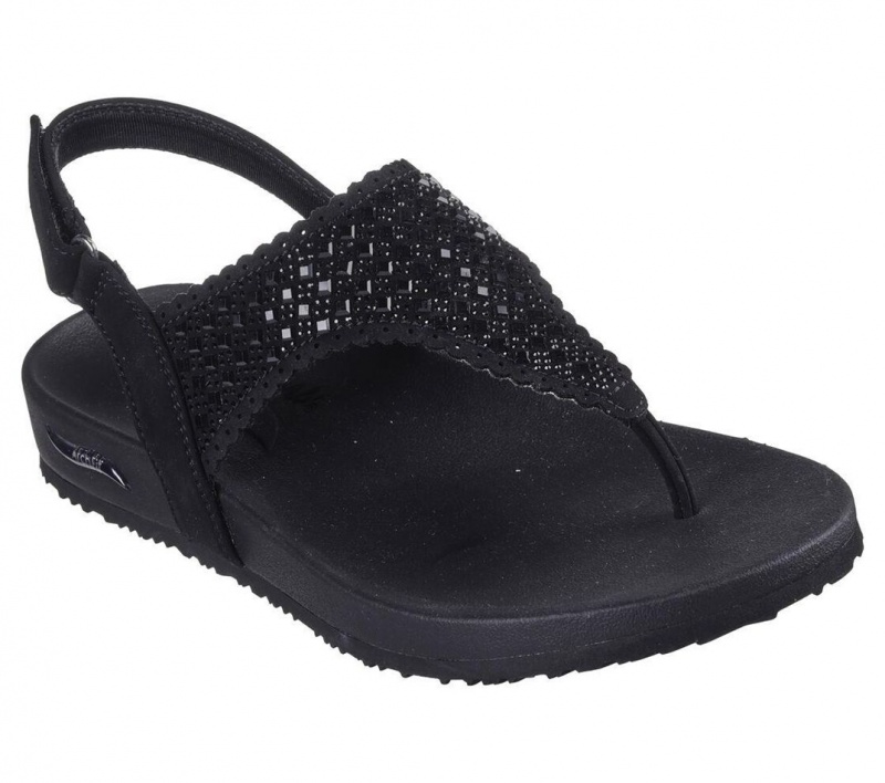 Black Skechers Arch Fit Meditation - Pixie Women's Sandals | DOBS-18432