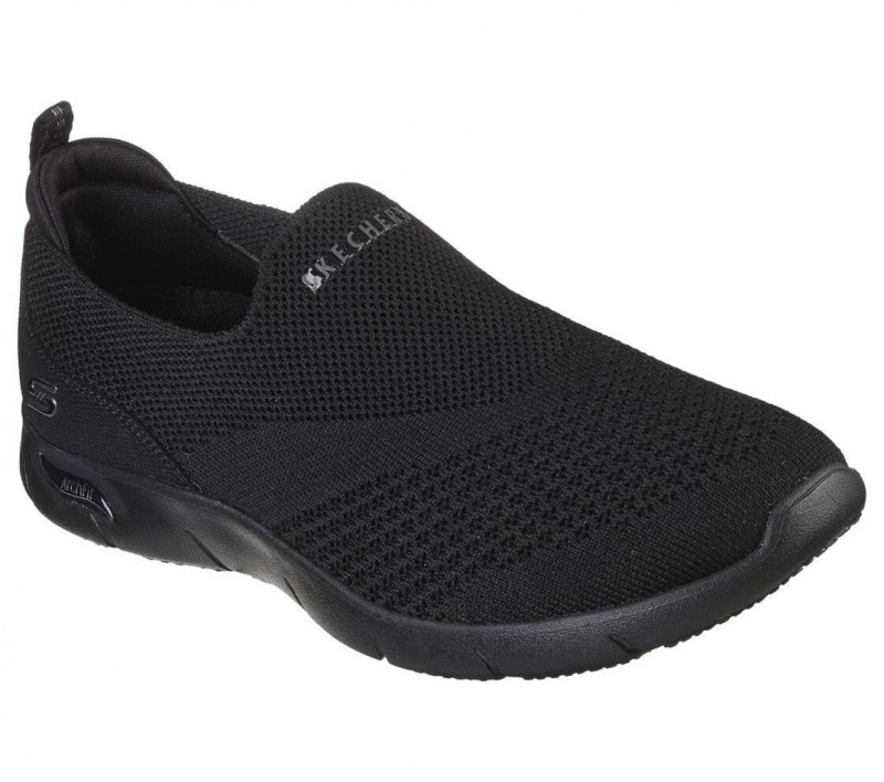 Black Skechers Arch Fit Refine - Don't Go Women's Sneakers | MQZX-47021